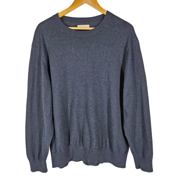 EVERLANE MEN'S THE NO SWEAT HEATHERED MIDNIGHT SWEATER COOLMAX SIZE XX-LARGE - Picture 1 of 8